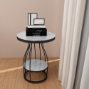Stolik kawowy okrągły 50x63cm złoto-czarny metal i marmur Neep XL Katalog