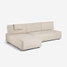 Sofa 3-osobowa narożna beżowa z dwustronnym szezlongiem Mozy Oferta