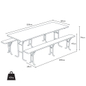 Drewniany zestaw browarniczy do ogrodu 220 x 80 cm Stan Magazynowy