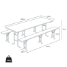 Drewniany zestaw browarniczy do ogrodu 220 x 80 cm Stan Magazynowy