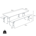 10 szt zestaw drewnianych mebli ogrodowych 220 x 80 cm Stan Magazynowy