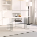 Stół Kuchenny Jadalnia Przezroczysty 140x80cm Nowoczesny Minimalistyczny Faust Promocja