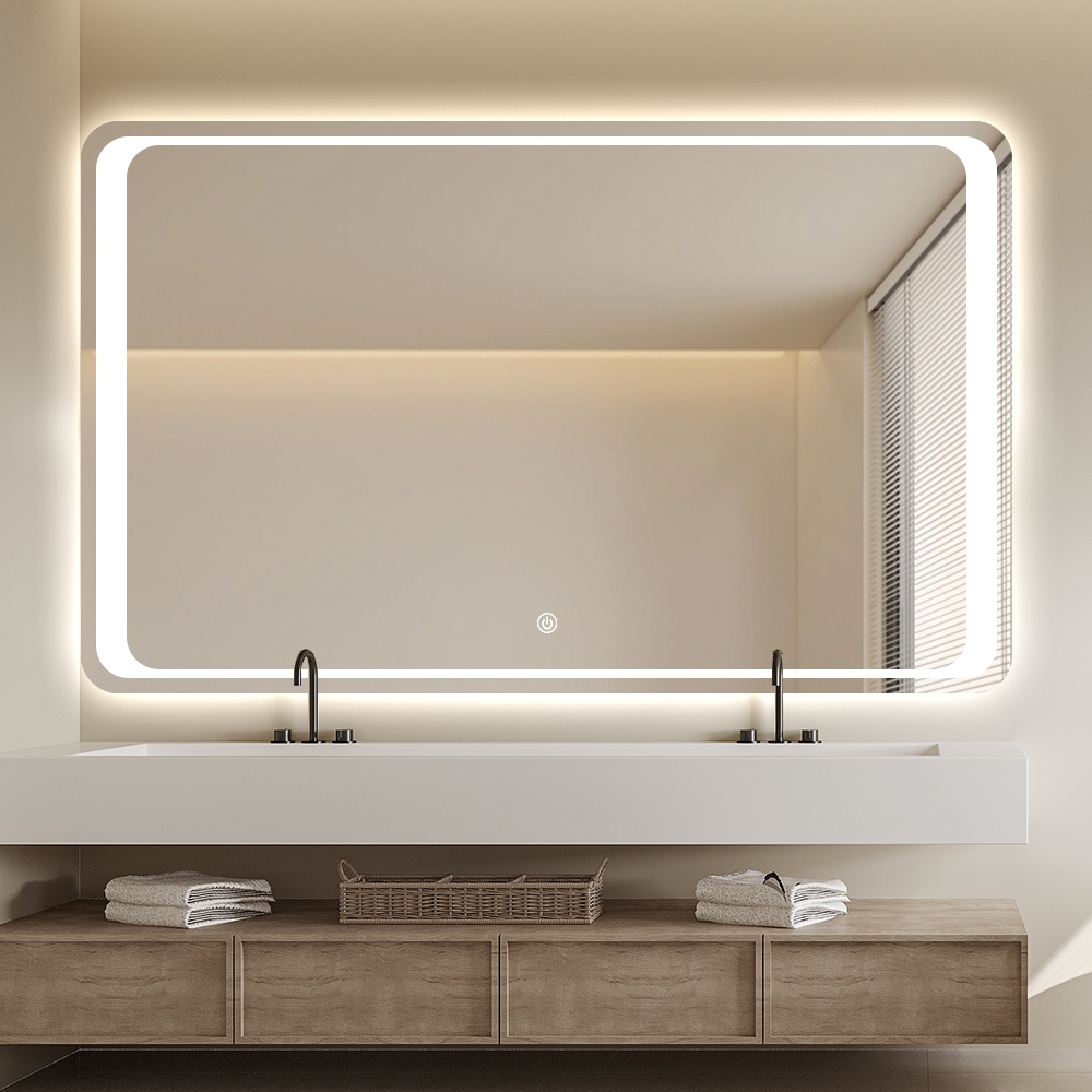 Lustro łazienkowe prostokątne 130x80cm podświetlane LED Morgen XL Promocja Lustro łazienkowe prostokątne 130x80cm podświetlane LED Morgen XL Promocja