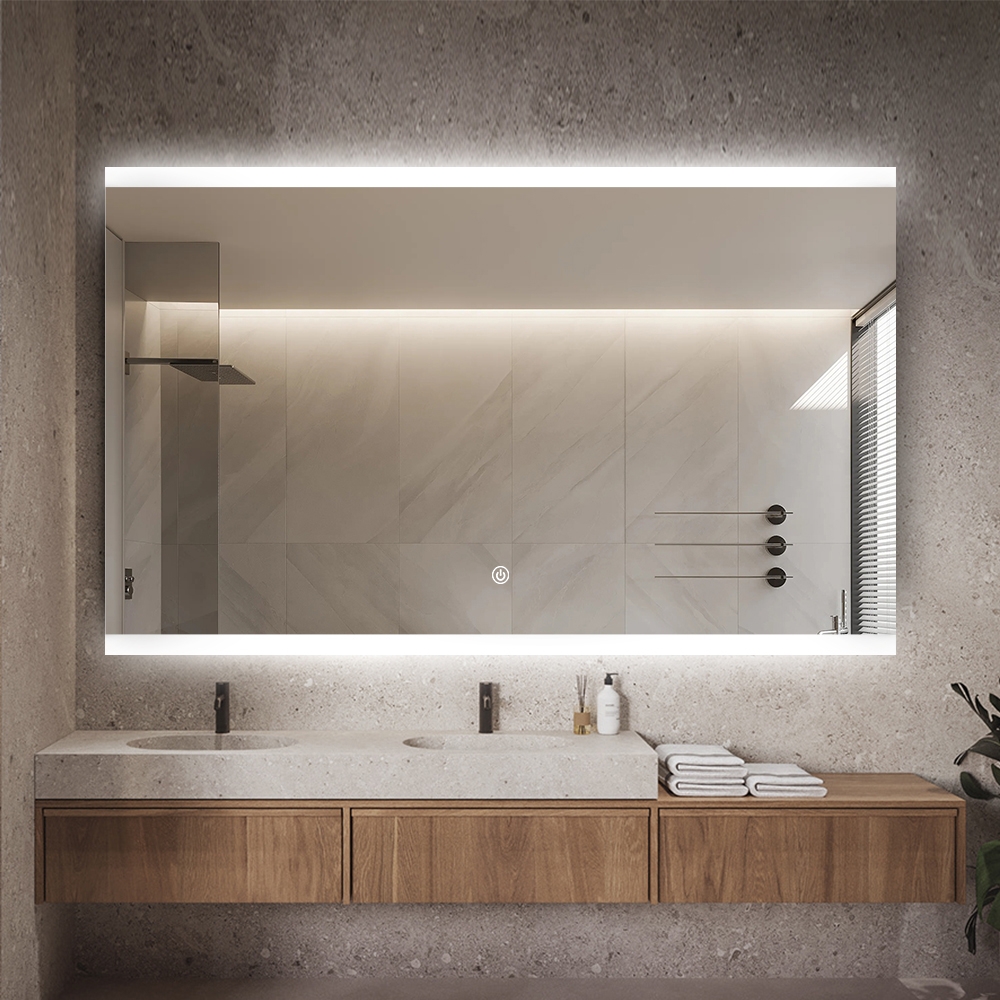 Lustro łazienkowe z podświetleniem 130x80cm LED Krona XL Promocja Lustro łazienkowe z podświetleniem 130x80cm LED Krona XL Promocja