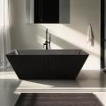 Wanna wolnostojąca czarna 170x75cm ryflowana Arkoi Dark Promocja