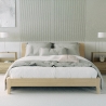 Nowoczesne podwójne łóżko z drewna 160x190cm z listew zagłówka Linz Oferta