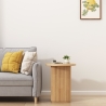 Stolik kawowy do salonu okrągły 45x55cm z drewna rowkowanego czarny Quid Oferta