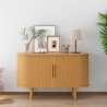 Kredens vintage z 2 przesuwnymi drzwiami z drewna 120cm do salonu Ambis Oferta