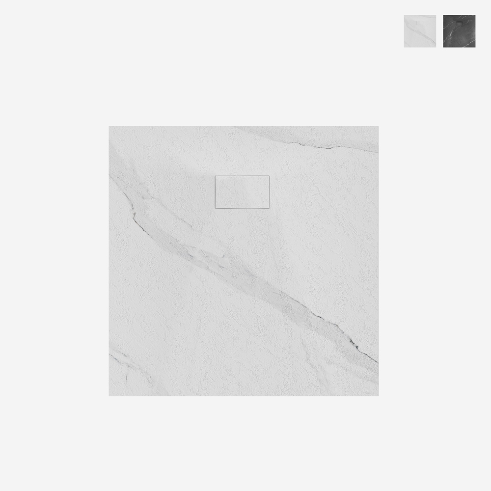 Płyta prysznicowa kwadratowa wpuszczana efekt marmuru 90x90cm Stone MM Promocja Płyta prysznicowa kwadratowa wpuszczana efekt marmuru 90x90cm Stone MM Promocja