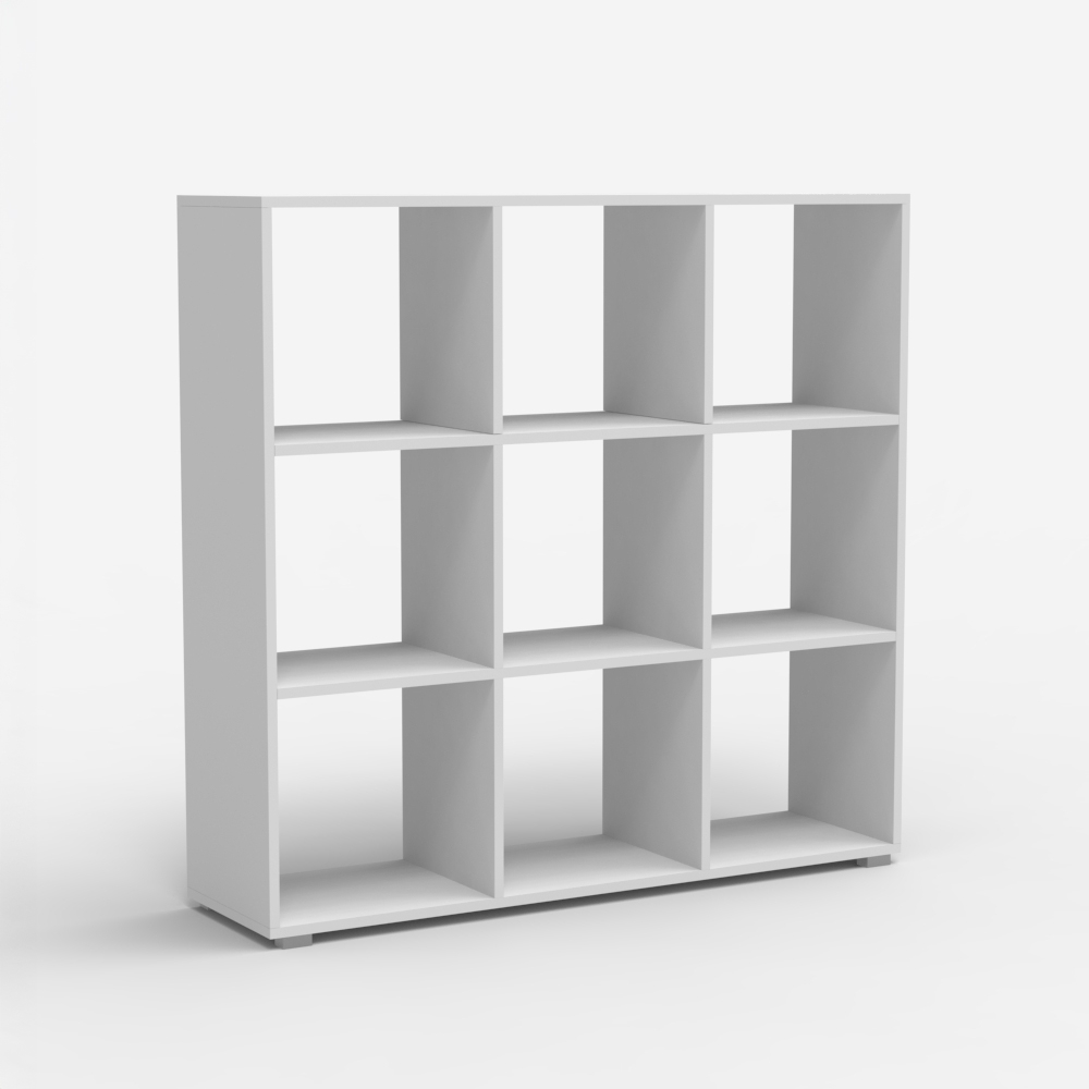 Biblioteczka biała nowoczesna z drewna do salonu biura Wari. Promocja Biblioteczka biała nowoczesna z drewna do salonu biura Wari. Promocja