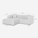 Sofa modułowe 3-osobowe z tapicerką z tkaniny z szezlongiem i możliwością konfiguracji jako narożnik Lorys 