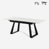 Nowoczesny rozkładany stół do jadalni 160-200x90cm imitacja marmuru Caracas Promocja