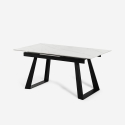 Nowoczesny rozkładany stół do jadalni 160-200x90cm imitacja marmuru Caracas Sprzedaż