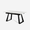Nowoczesny rozkładany stół do jadalni 160-200x90cm imitacja marmuru Caracas Sprzedaż