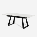 Nowoczesny rozkładany stół do jadalni 160-200x90cm imitacja marmuru Caracas Stan Magazynowy