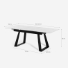 Nowoczesny rozkładany stół do jadalni 160-200x90cm imitacja marmuru Caracas 