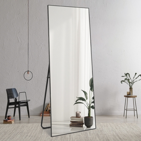 Duże lustro 180x80cm pionowe stojące ścienne czarne nowoczesne Hamstur-B Promocja