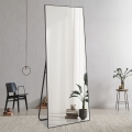 Duże lustro 180x80cm pionowe stojące ścienne czarne nowoczesne Hamstur-B Promocja