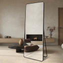 Duże lustro podłogowe ścienne 180x80cm, nowoczesne, czarne Arsen-B Promocja