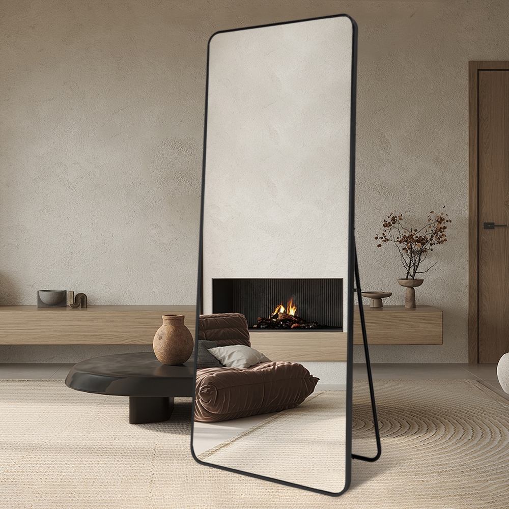 Duże lustro podłogowe ścienne 180x80cm, nowoczesne, czarne Arsen-B Promocja Duże lustro podłogowe ścienne 180x80cm, nowoczesne, czarne Arsen-B Promocja