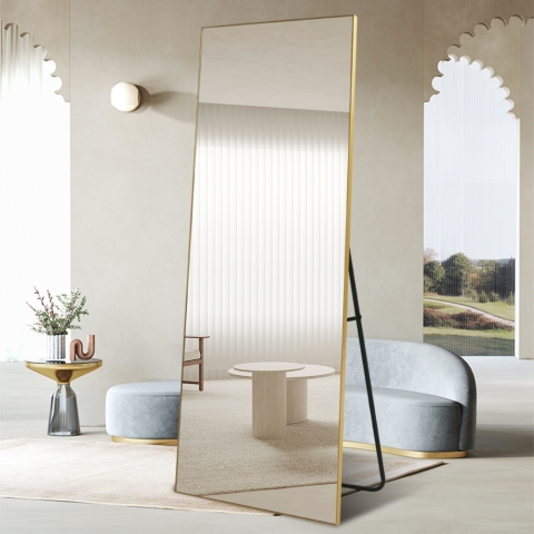 Lustro podłogowe ścienne złote 180x80cm hol sypialnia Hamstur-G Promocja