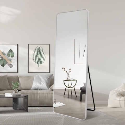 Lustro ściennie srebrne 180x80cm z podparciem na podłogę Arsen-S Promocja