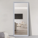 Lustro podłogowe ścienne 180x80 cm z klasyczną ramą srebrną Vestur-S. Sprzedaż