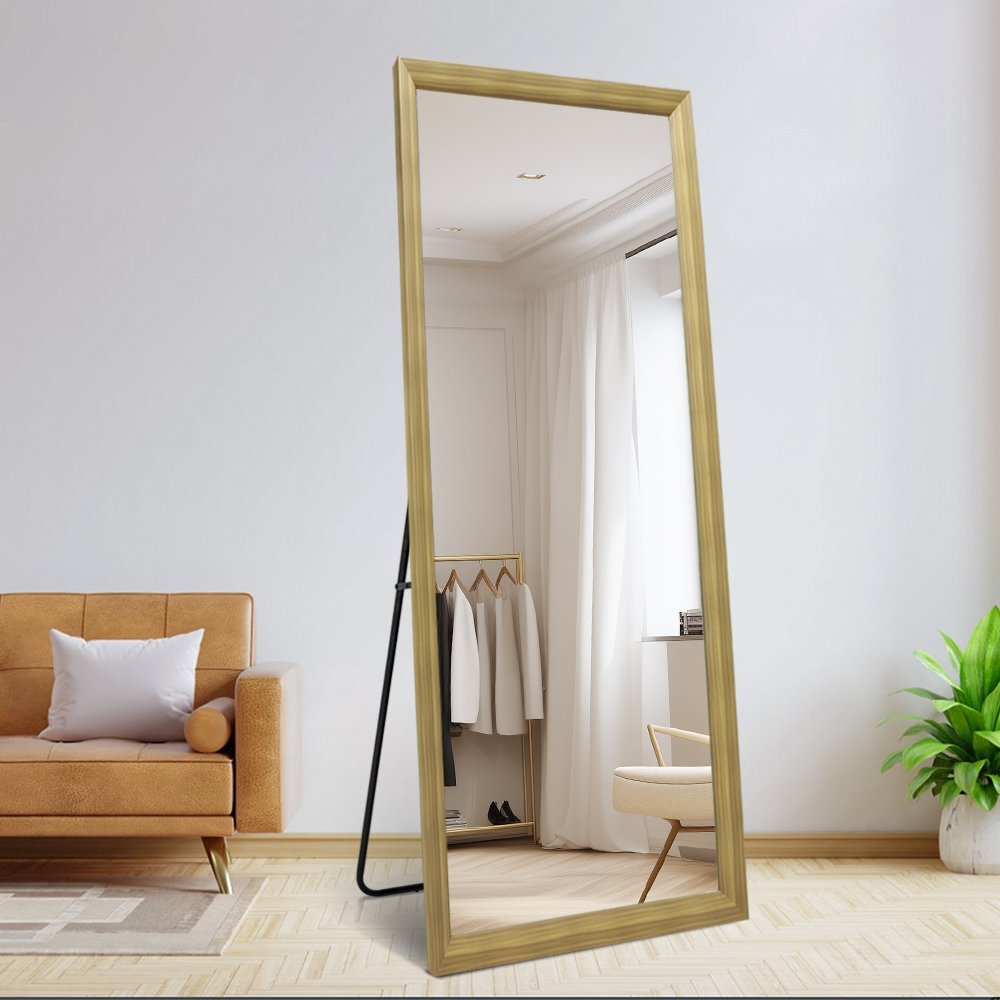 Lustro pionowe 180x80cm ścienno-podłogowe imitacja drewna Kommi Promocja