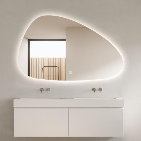 Lustro łazienkowe z funkcją zapobiegającą parowaniu, nowoczesny design z podświetleniem LED Humar Promocja