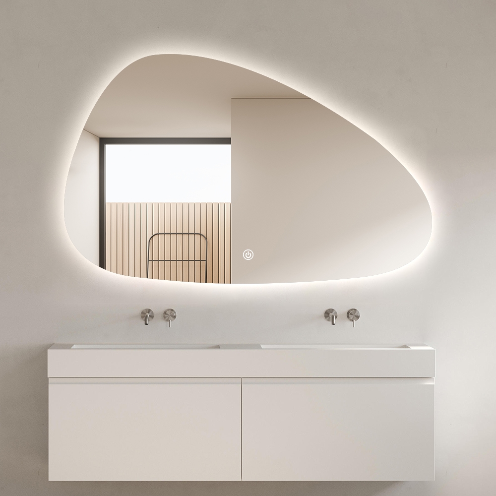 Lustro łazienkowe z funkcją zapobiegającą parowaniu, nowoczesny design z podświetleniem LED Humar Promocja Lustro łazienkowe z funkcją zapobiegającą parowaniu, nowoczesny design z podświetleniem LED Humar Promocja