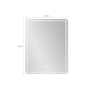 Lustro łazienkowe z podświetleniem LED i funkcją zapobiegającą parowaniu 70x90cm Vindur XL Stan Magazynowy