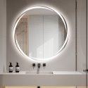 Okrągłe lustro łazienkowe o średnicy 70cm z podświetleniem LED i funkcją zapobiegającą parowaniu Veski XL Oferta