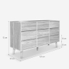 Komoda do salonu z 9 szufladami z drewna 120x40x72cm Vudan Stan Magazynowy