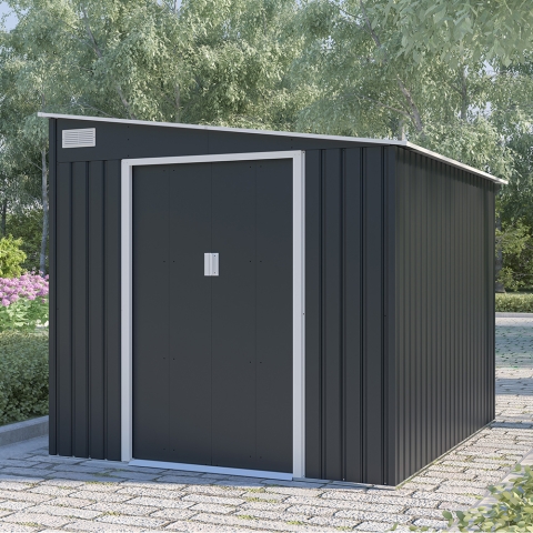 Metalowy domek do ogrodu na narzędzia 214x257x193cm Ostuni Promocja