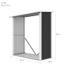 Drewutnia zewnętrzna z metalu do ogrodu 182x89x190cm Vipiteno Stan Magazynowy