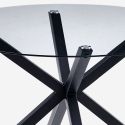 Nowoczesny okrągły stół z szkła 120cm z czarnymi, skrzyżowanymi nogami Lotos Oferta