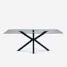 Nowoczesny stół designerski z krzyżowymi nogami czarny z szkła 200x100cm Laka Promocja
