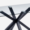Nowoczesny stół designerski z krzyżowymi nogami czarny z szkła 200x100cm Laka Oferta