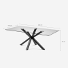 Nowoczesny stół designerski z krzyżowymi nogami czarny z szkła 200x100cm Laka Sprzedaż