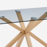 Designerski stół szkło i drewno 200x100cm z krzyżującymi się nogami Horo Oferta