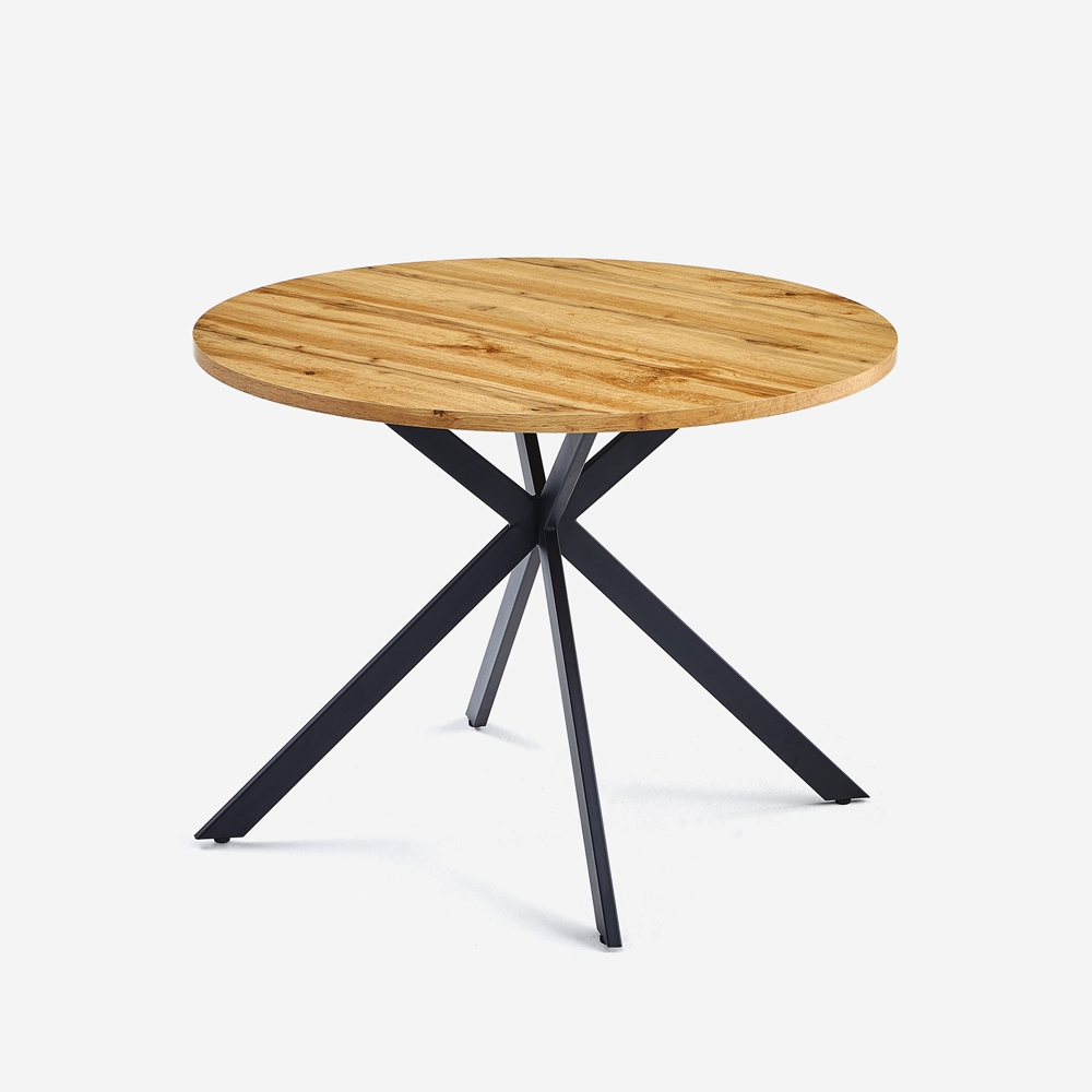 Stoɫ okrąɫy 100cm z drewna z krzyżującymi się nogami kuchenna jadalnia Mako Promocja Stoɫ okrąɫy 100cm z drewna z krzyżującymi się nogami kuchenna jadalnia Mako Promocja