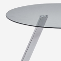 Stół nowoczesny z okrągłym blatem ze szkła o śr. 130cm i metalowymi nogami Orun Oferta