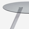 Stół nowoczesny z okrągłym blatem ze szkła o śr. 130cm i metalowymi nogami Orun Oferta