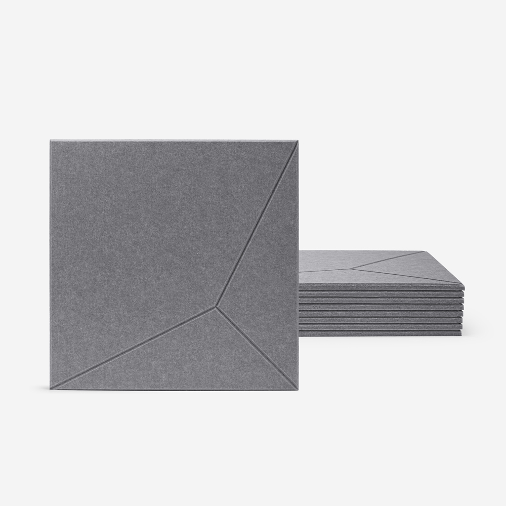 Zestaw 8 ozdobnych paneli akustycznych w stylowym wzornictwie 60x60 szary Klank-GC Promocja Zestaw 8 ozdobnych paneli akustycznych w stylowym wzornictwie 60x60 szary Klank-GC Promocja