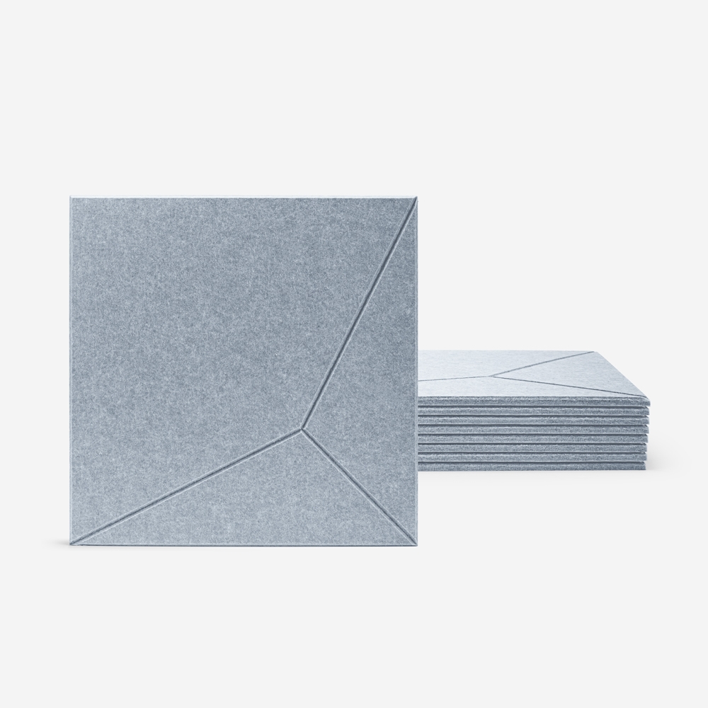 Zestaw 8 dekoracyjnych paneli dźwiękochłonnych szarych 60x60cm Klank-G Promocja Zestaw 8 dekoracyjnych paneli dźwiękochłonnych szarych 60x60cm Klank-G Promocja
