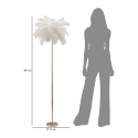 Lampa podłogowa z kloszem z piór i 3 punktami świetlnymi h160cm Palm L 