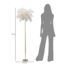 Lampa podłogowa z kloszem z piór i 3 punktami świetlnymi h160cm Palm L 