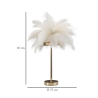 Lampa stołowa z abażurem z piór i 2 punktami świetlnymi Palm S 
