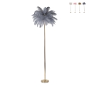 Lampa podłogowa z kloszem z piór i 3 punktami świetlnymi h160cm Palm L Cena