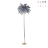 Lampa podłogowa z kloszem z piór i 3 punktami świetlnymi h160cm Palm L Cena